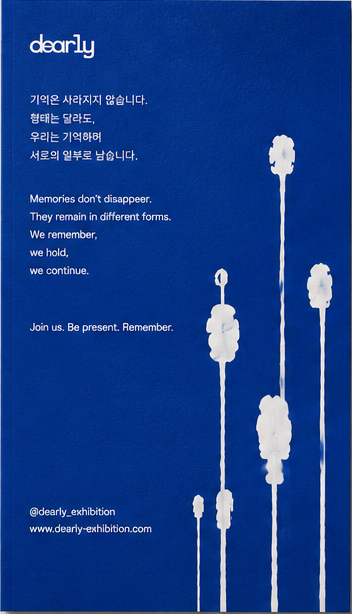 Dearly Instagram remembrance message on blue