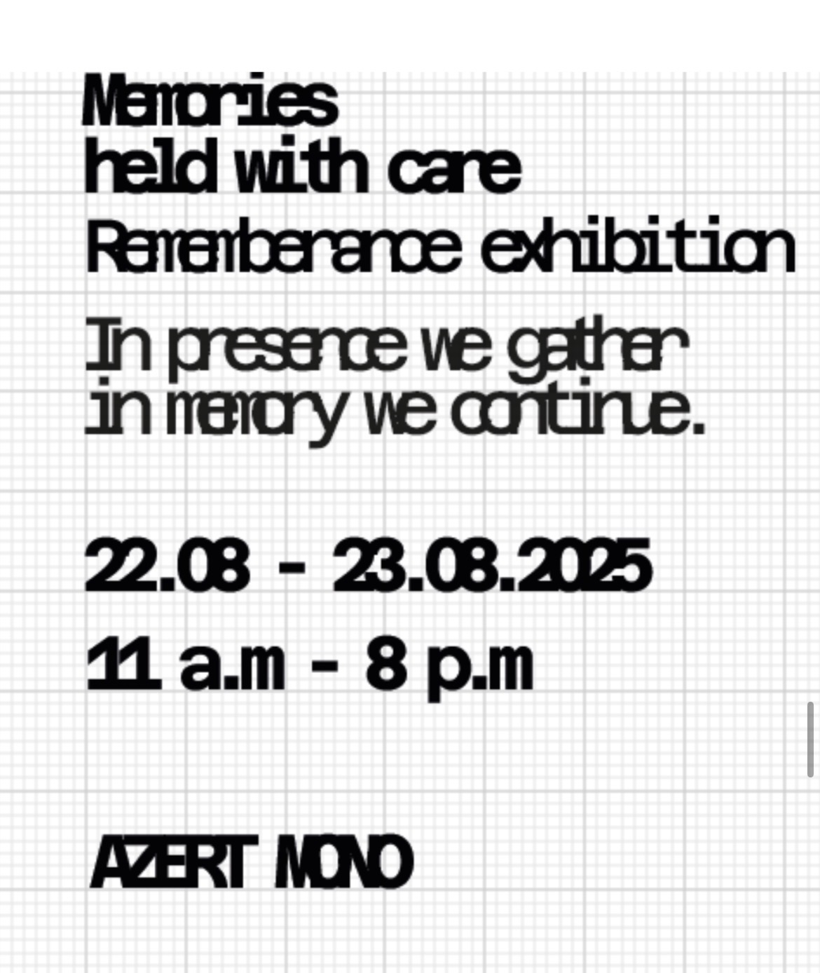 Dearly typography development on a grid using Azeret Mono