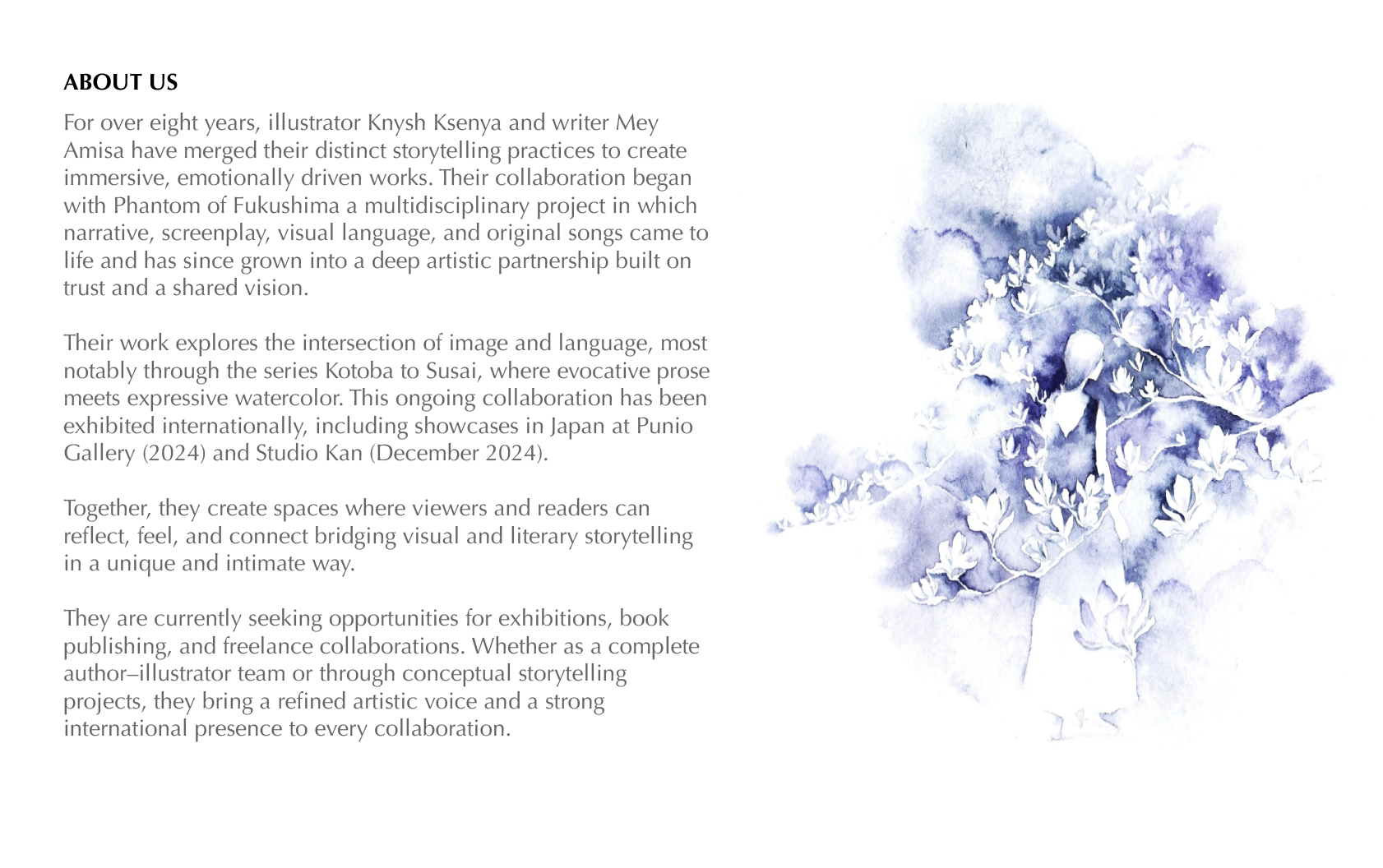 Blue watercolor figure from Knysh and Mey collaboration