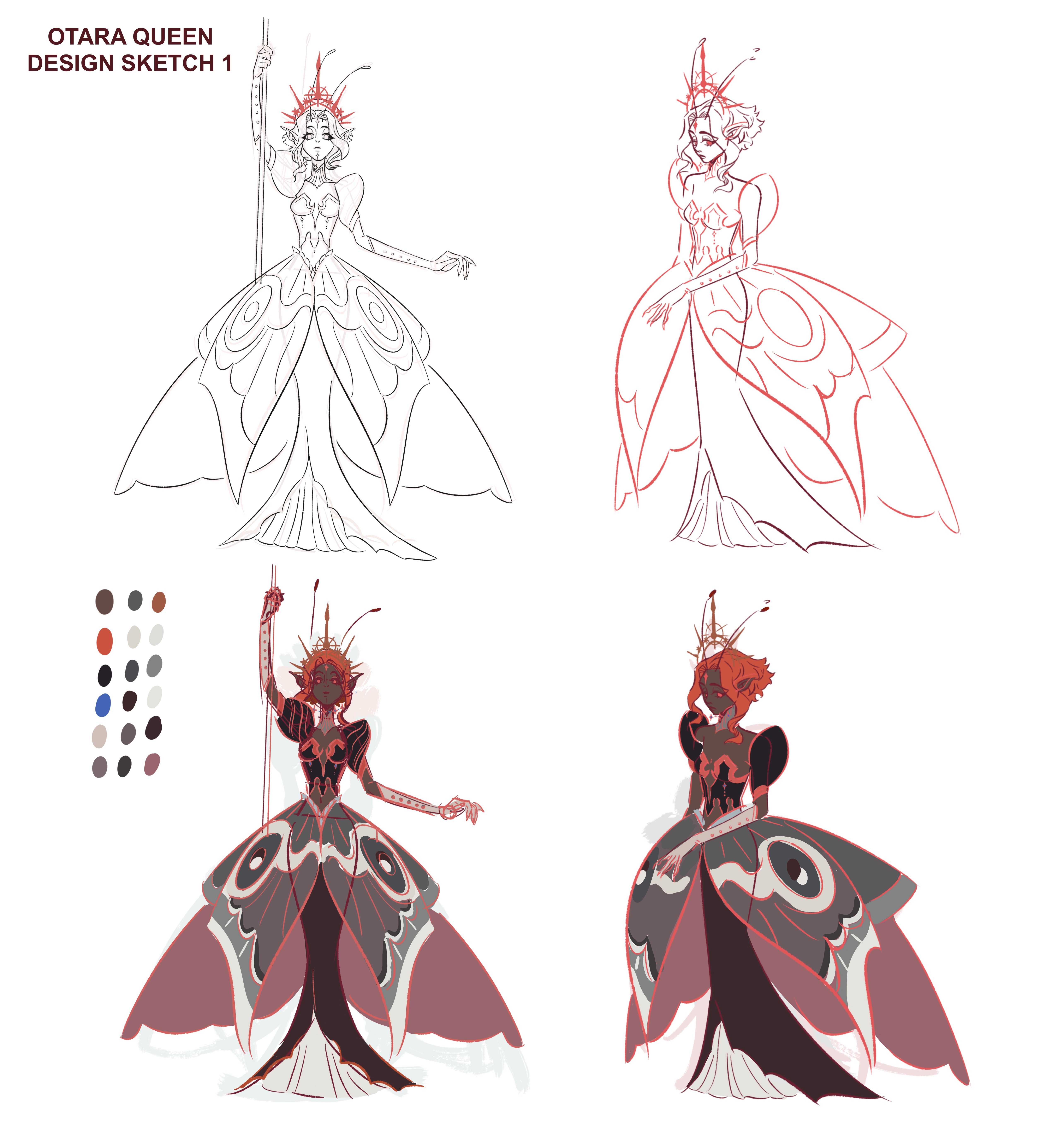 Fay Otara Queen design sketch