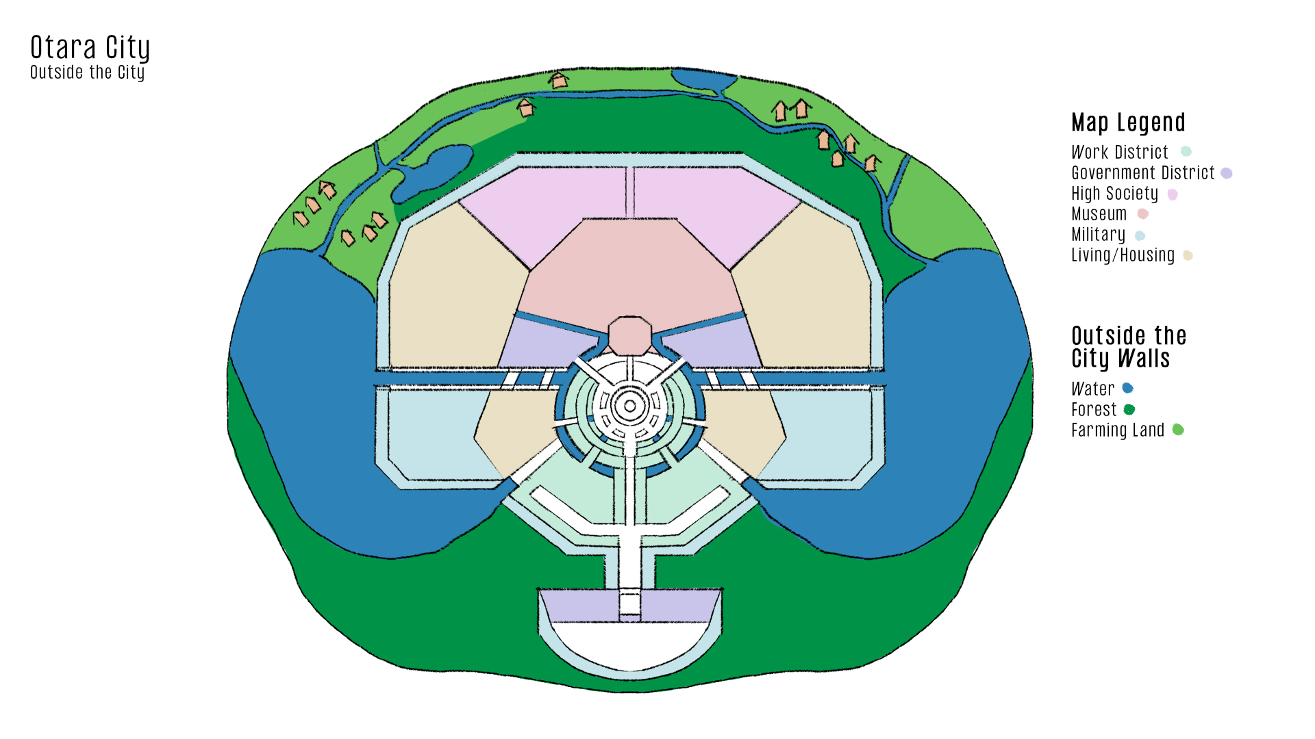 Otara outside city map concept