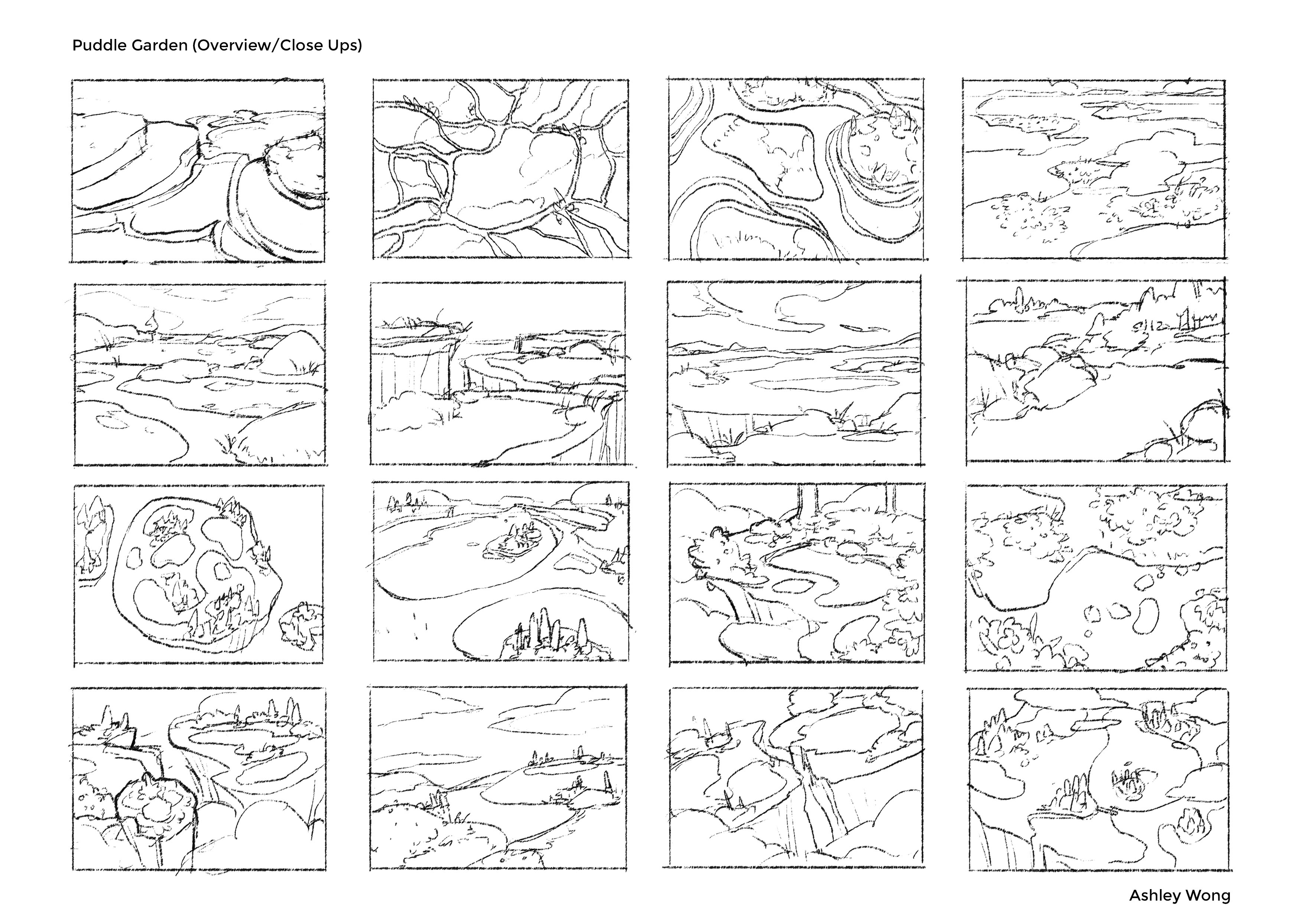Puddle garden overview sketch by Ashley Wong