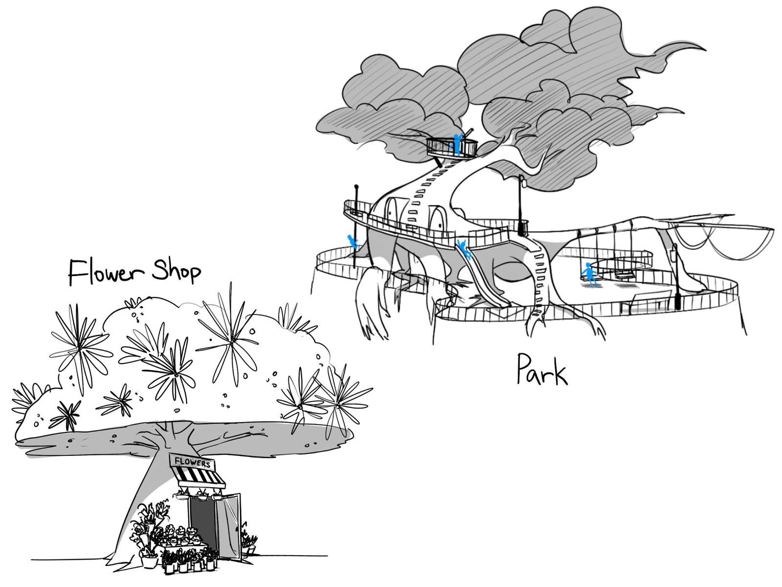 Flower park environment concept