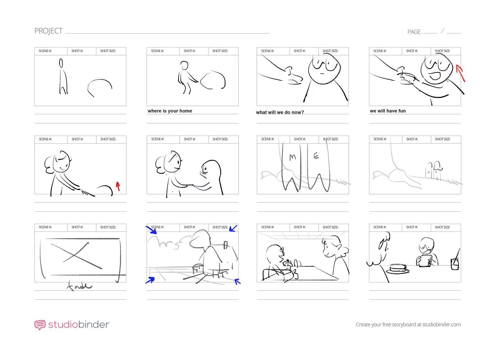 Eivor and Maverick film storyboard headline board 3