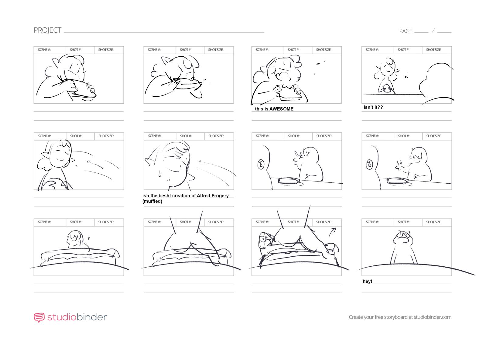 Eivor and Maverick film storyboard headline board 4