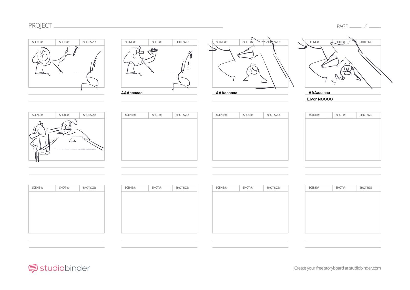 Eivor and Maverick film storyboard headline board 5