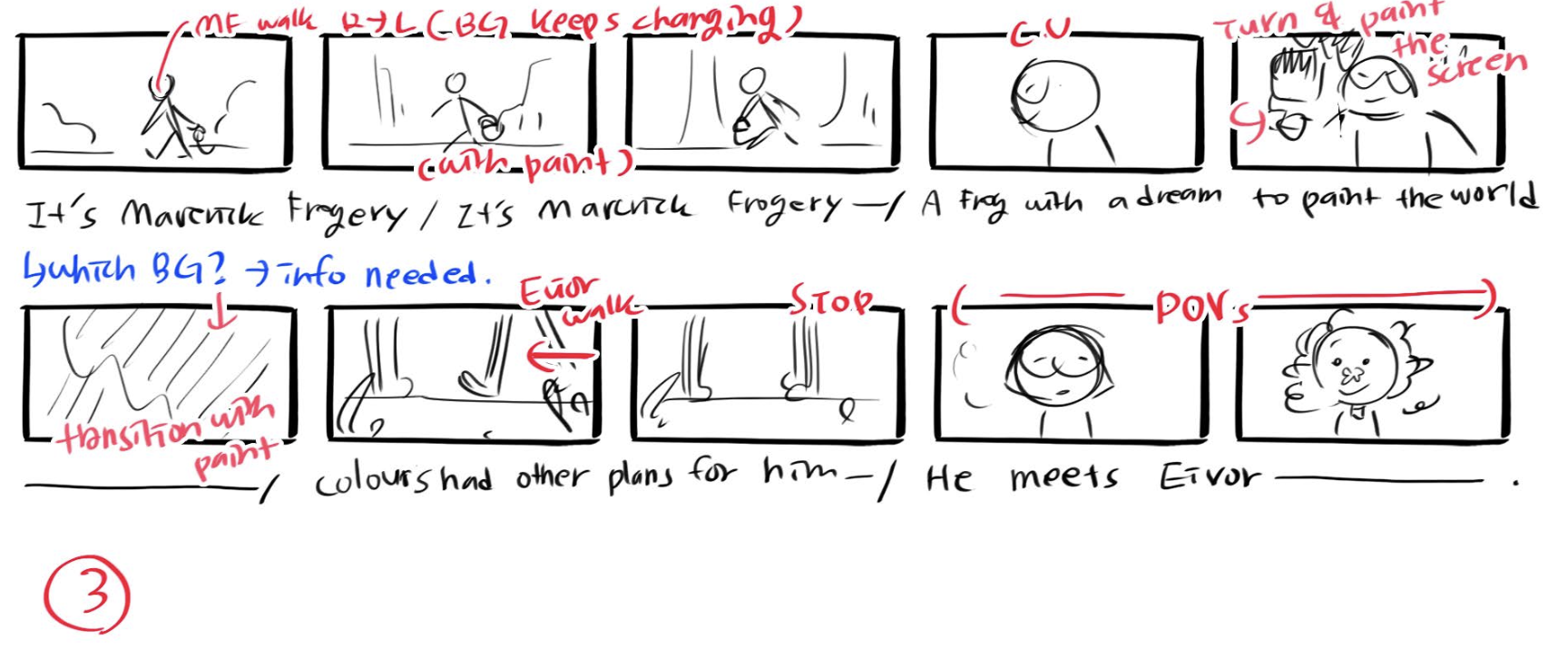 Opening song storyboard panel 3 by Heewon Jeong