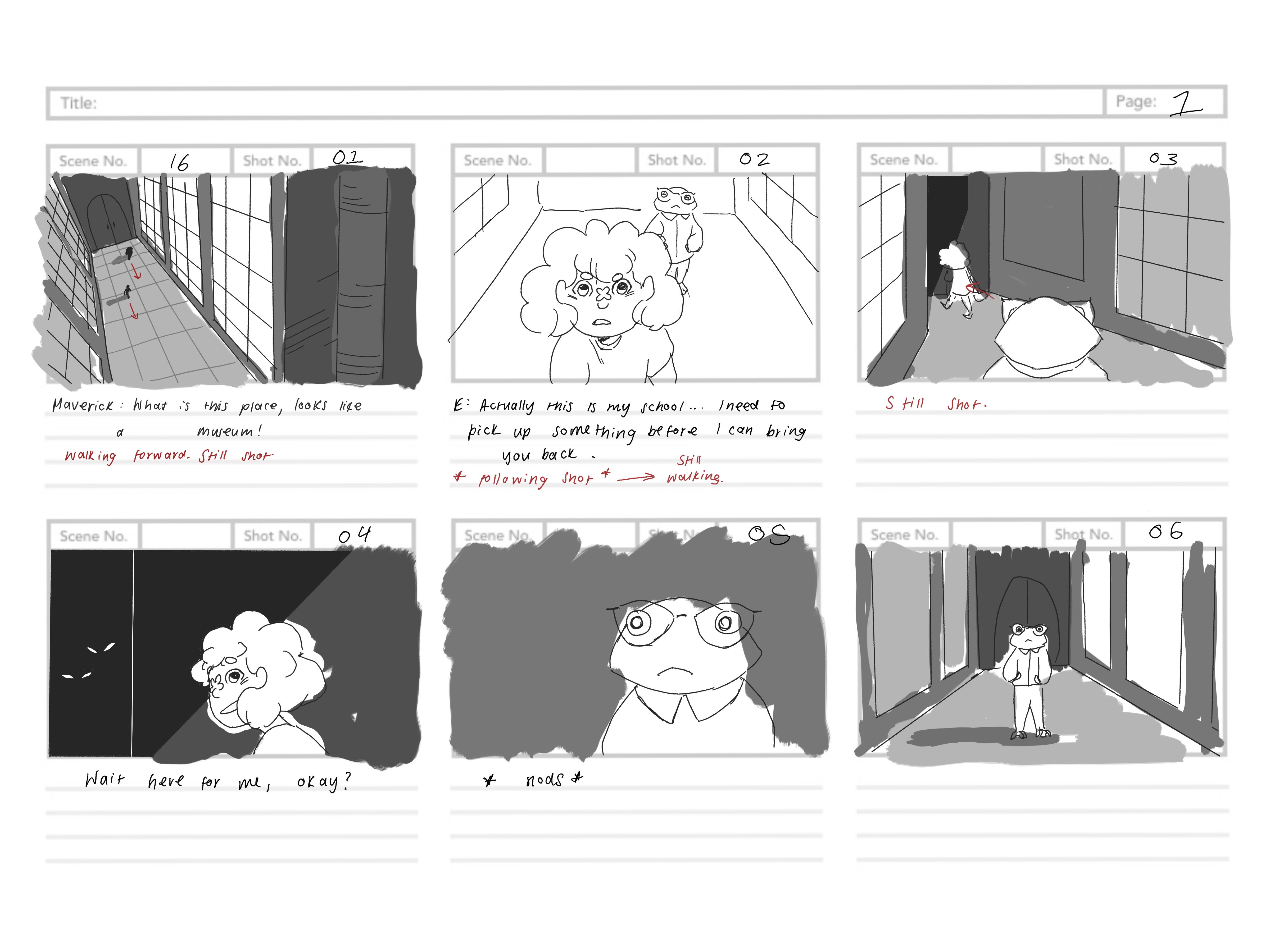 Opening song storyboard placeholder board 1