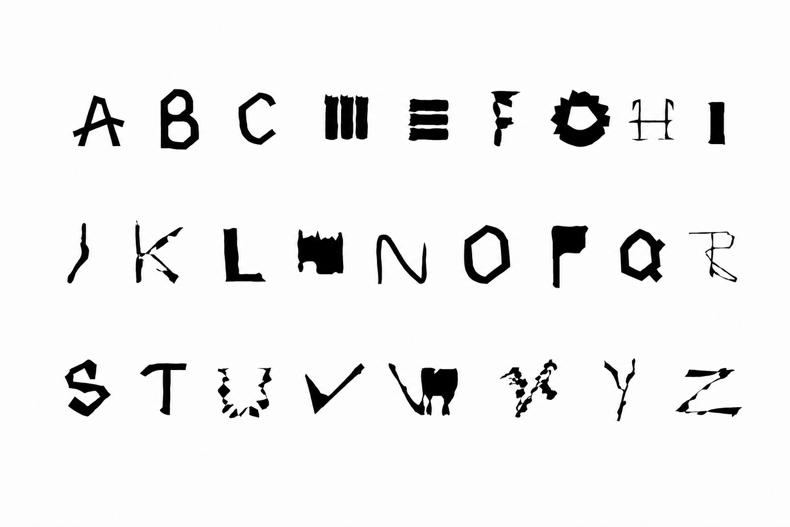 Udtype.Mey script alphabet