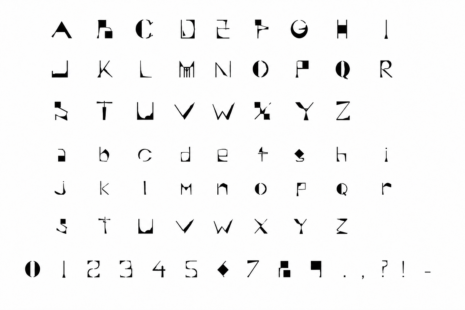 UDTYPE geometric experimental alphabet