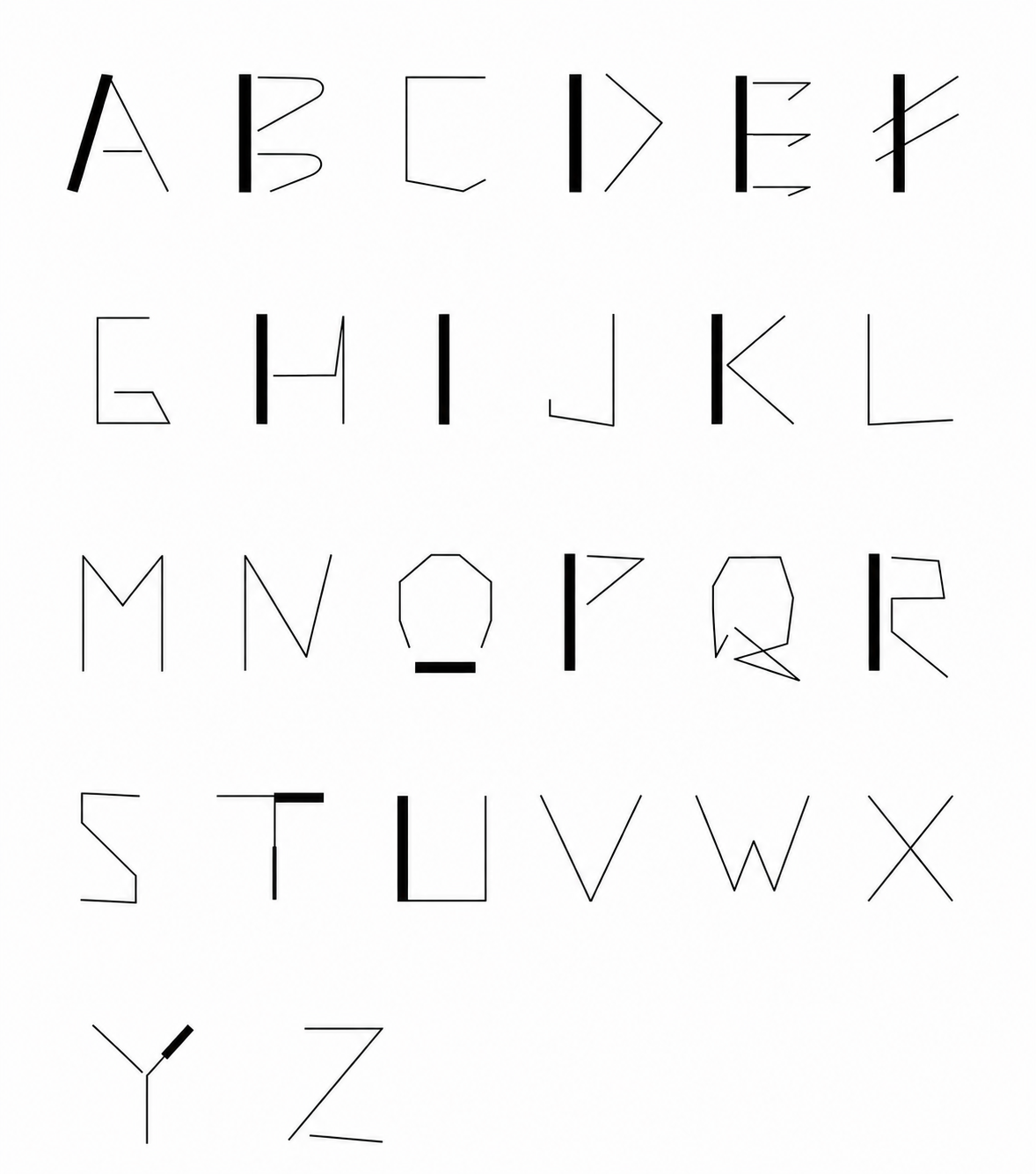 UDTYPE.Drift lines alphabet